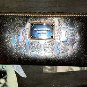 Michael Kors Metallic Wallet with Zip Around Closure